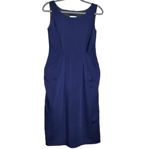 Moschino Navy Blue Wool Sleeveless Dress Size 6